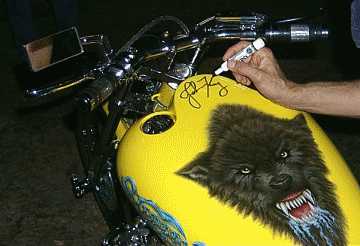 Signing the bike