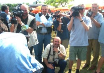 Reporters gathering