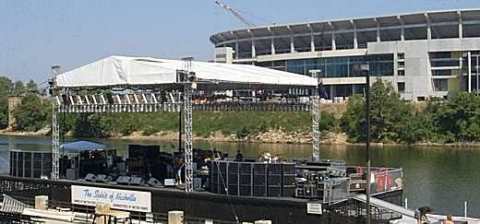 The stage and the stadium